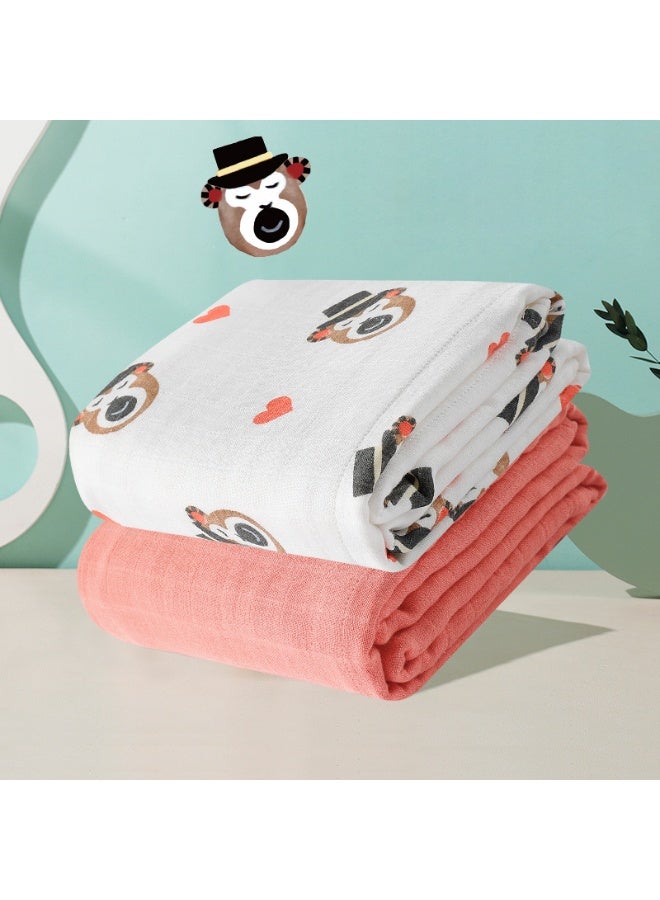 جي بي بطانية لفّ الأطفال من الموسلين من جود بيبي، 4 طبقات، 43 بوصة × 43 بوصة، عبوة من قطعتين، بطانية استقبال للأولاد والبنات، 110 × 110 سم، قابلة للتهوية، لفافة لفّ للأطفال حديثي الولادة، منشفة حمام ناعمة - Image 2